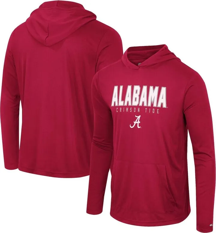 Men's Colosseum Crimson Alabama Crimson Tide Team Color Rival Hoodie Long Sleeve T-shirt