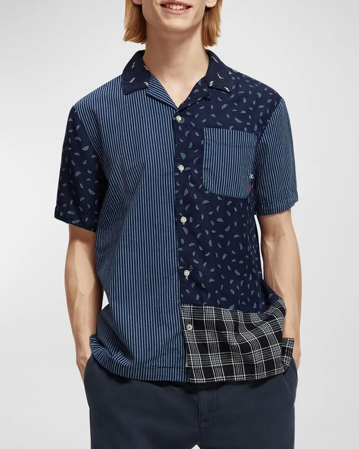 Men's Patchwork Beach Shirt