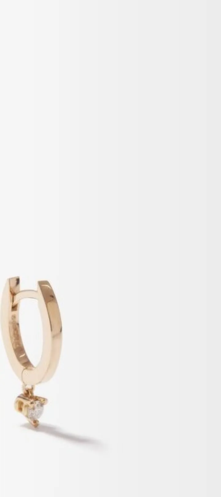Diamond & 18kt Gold Single Huggie Earring