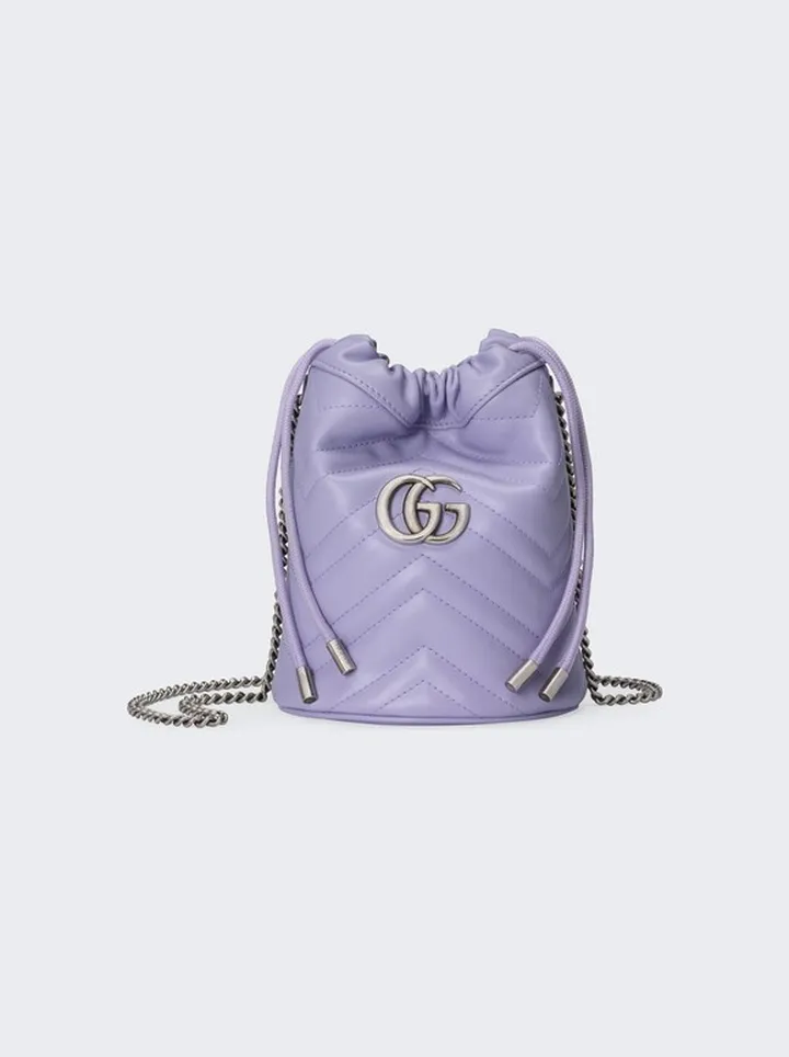 GG Marmont Mini Bucket Bag Lapis Blue
