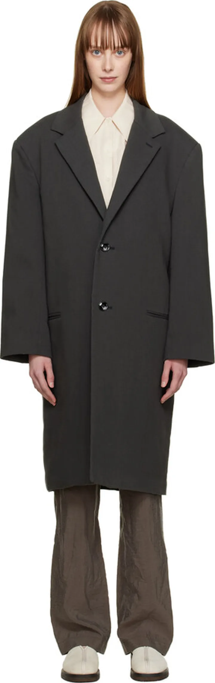 LEMAIRE Gray Chesterfield Coat