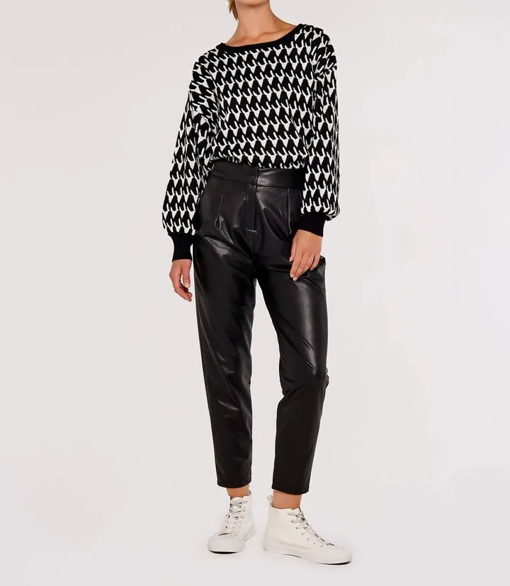 Storm Faux Leather Trousers in Black