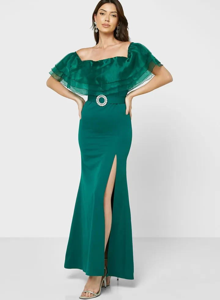 Ruffled Tulle Dress