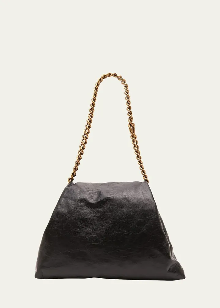 Crush Medium Leather Chain Shoulder Bag