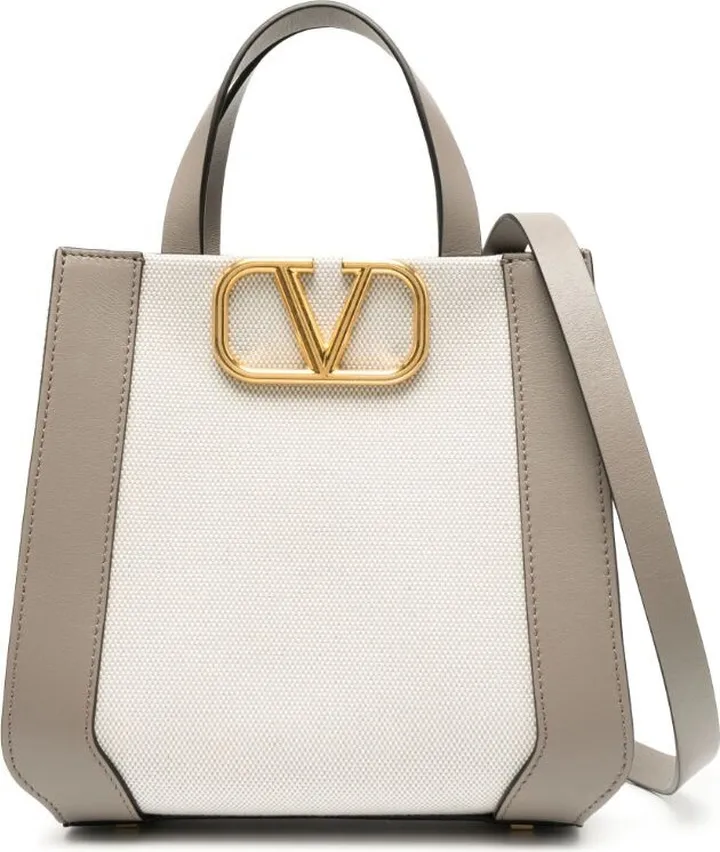 small VLogo canvas tote bag