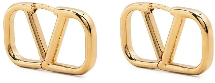 VLogo hinge-pin fastening earrings