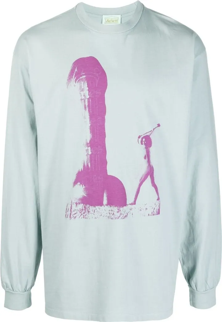 long-sleeve cotton T-shirt