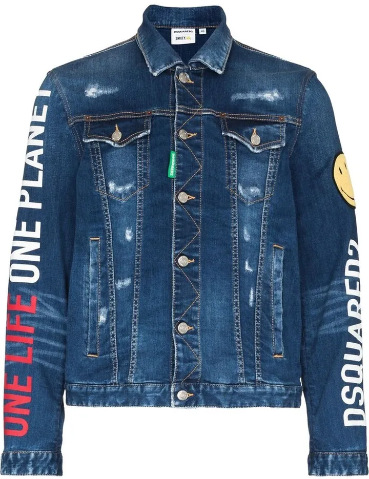 Graphic-Print Denim Jacket