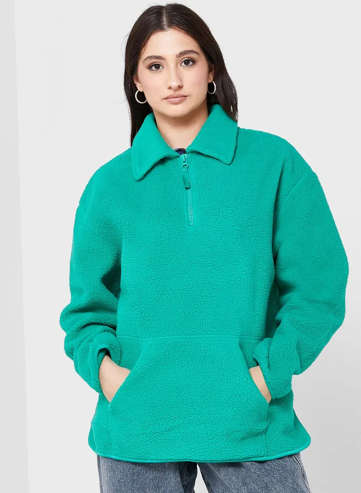 Zip Pocket Detail Knitted Sweater