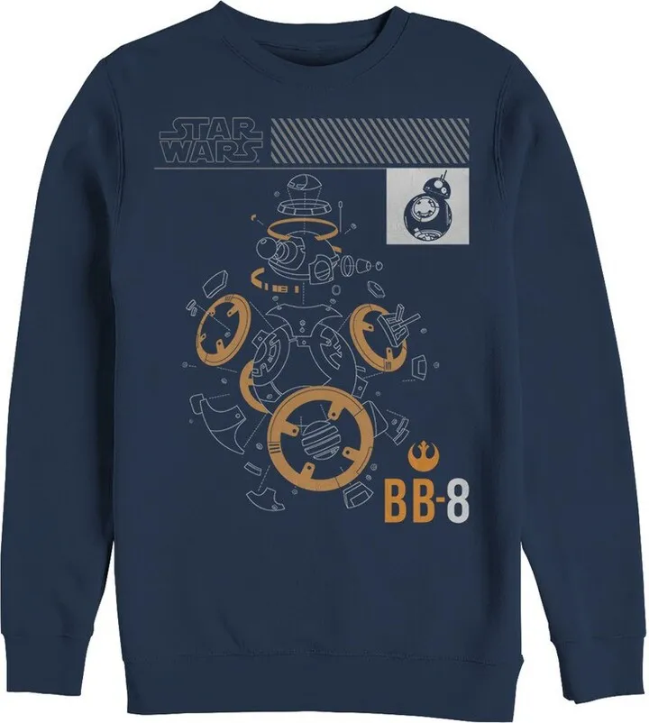 Men's Star Wars The Last Jedi BB-8 Deconstruct Sweatshirt - Navy Blue - Small