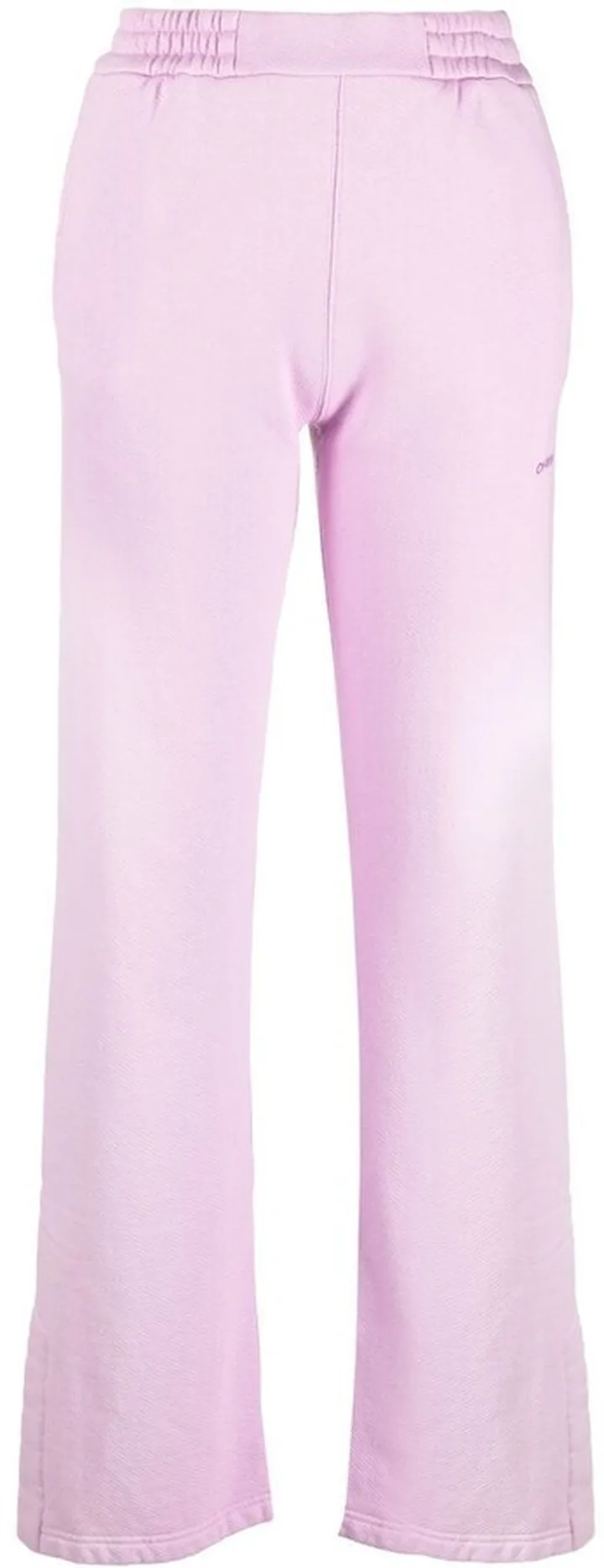 Diag-stripe cotton track pants