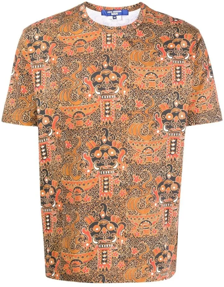 abstract-print cotton T-shirt