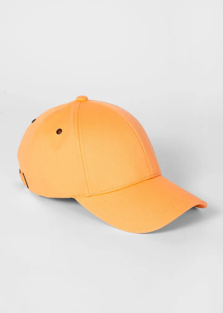 Orange Cotton Zebra Logo Baseball Cap