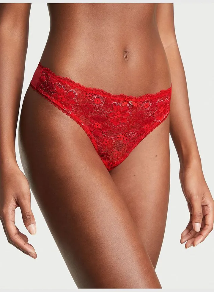 Lace-Front Thong Panty