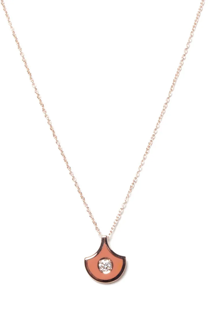 Coral Fish For Love Pendant Necklace (18K Rose Gold and Diamond)