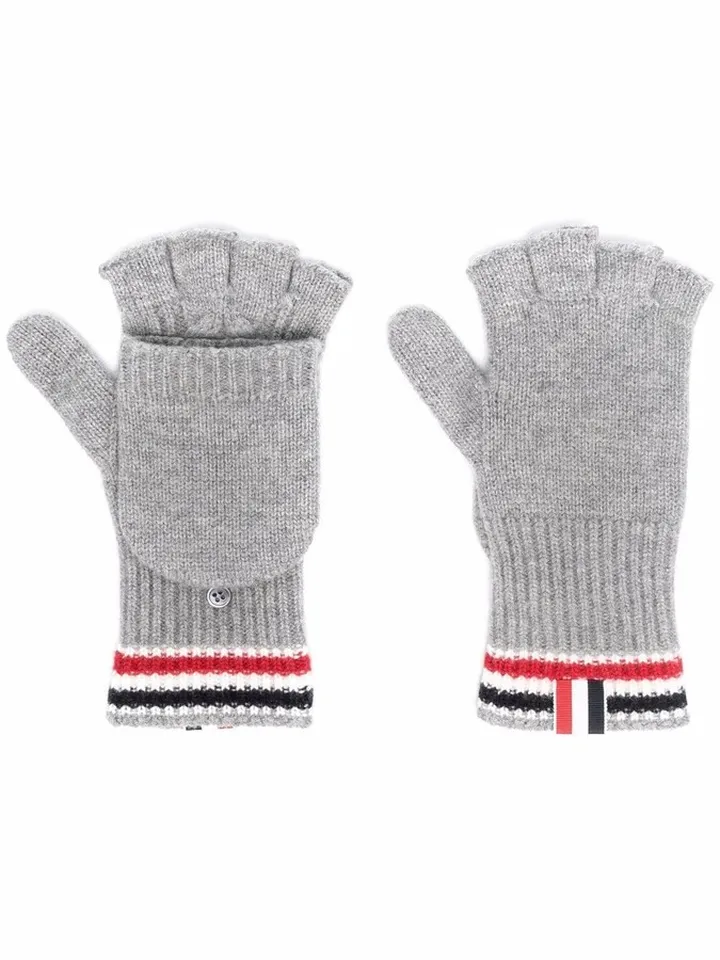 Aran cable convertible gloves