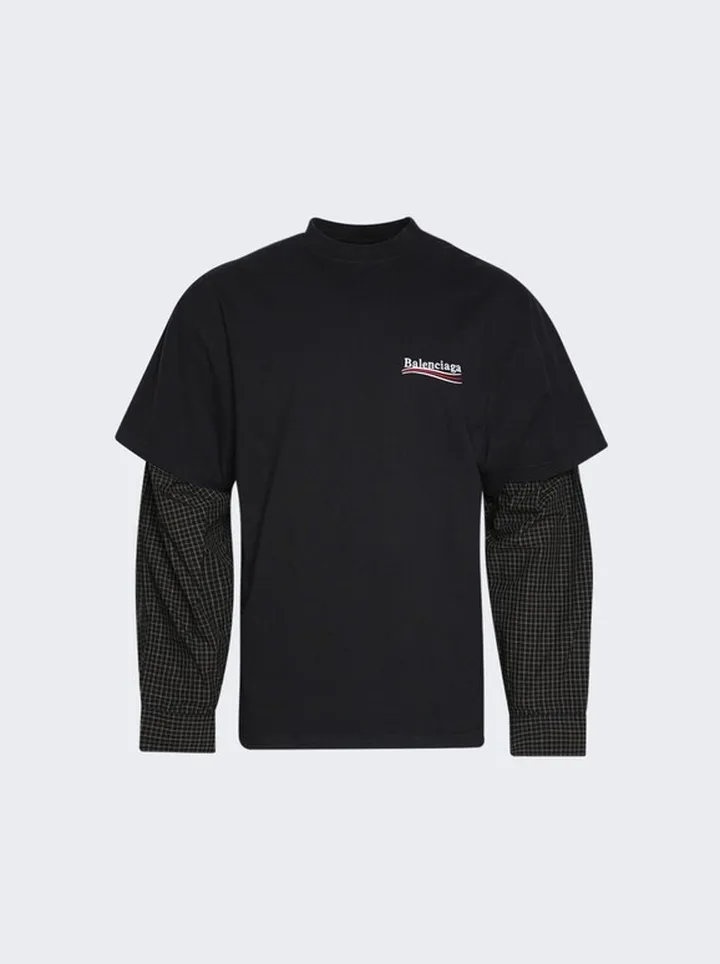 Layered T-Shirt Washed Black
