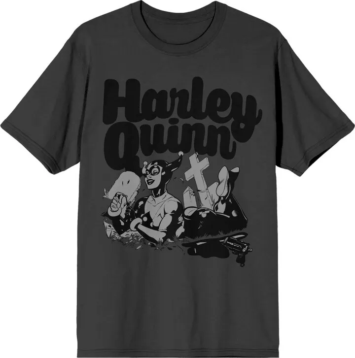 DC Comics Harley Quinn Charcoal Gray T-Shirt-XXL