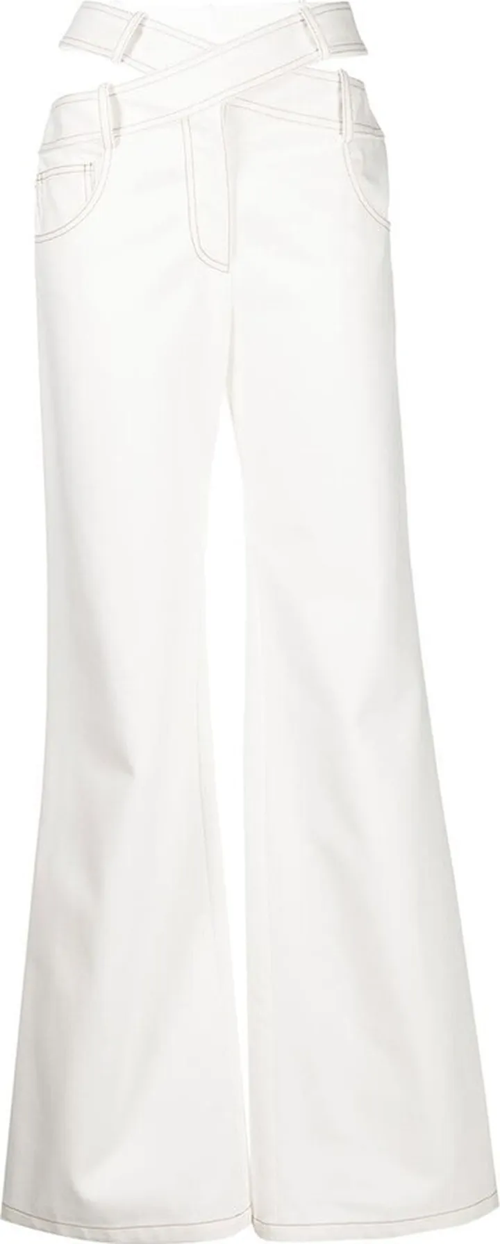 Criss-Cross Wide-Leg Jeans