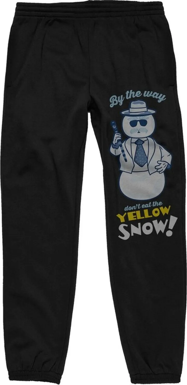 Don't Eat Yellow Snow Elf Movie Men’s Black Joggers-Medium