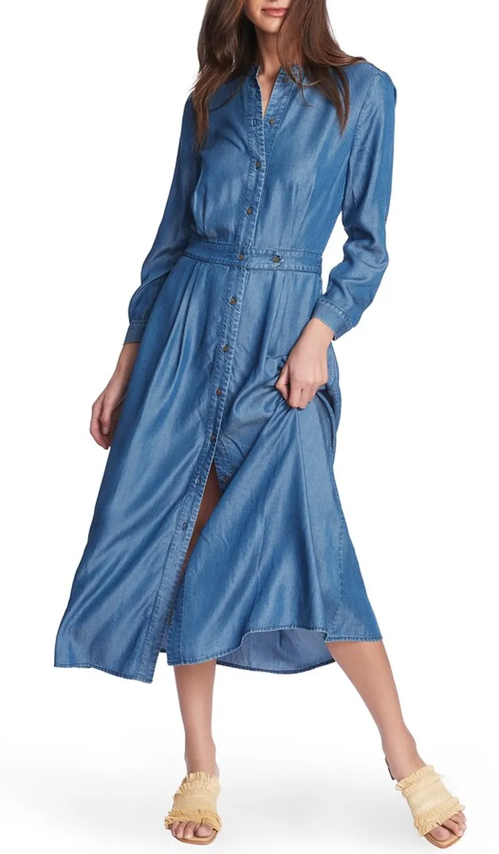 Long Sleeve Denim Midi Shirtdress