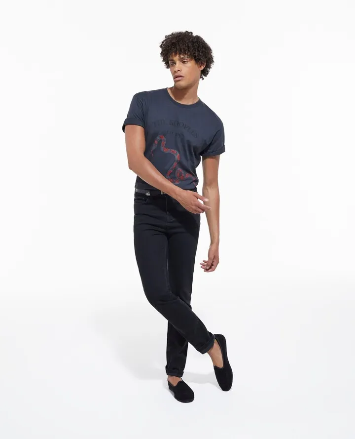 Black T-shirt with screen print