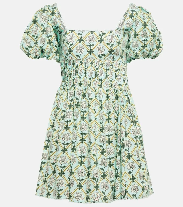 Caramelo Herbal cotton poplin minidress