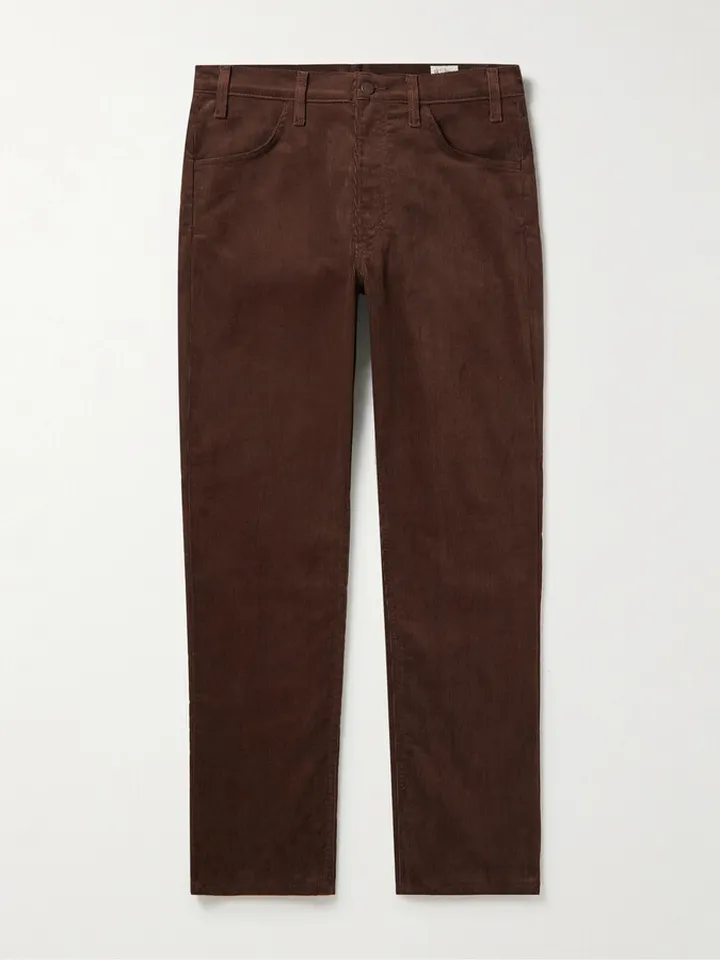 107 Ivy Straight-Leg Cotton-Blend Corduroy Trousers