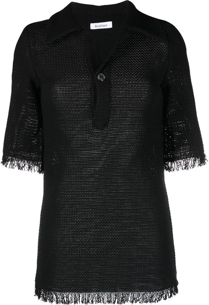 Crochet-Knit Polo Shirt