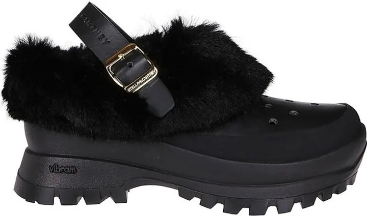 Stella McCartney Trace Faux Fur Trimmed Clogs