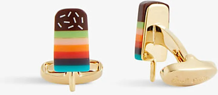 Mens Artist Stripe Lolly Striped Metal Cufflinks