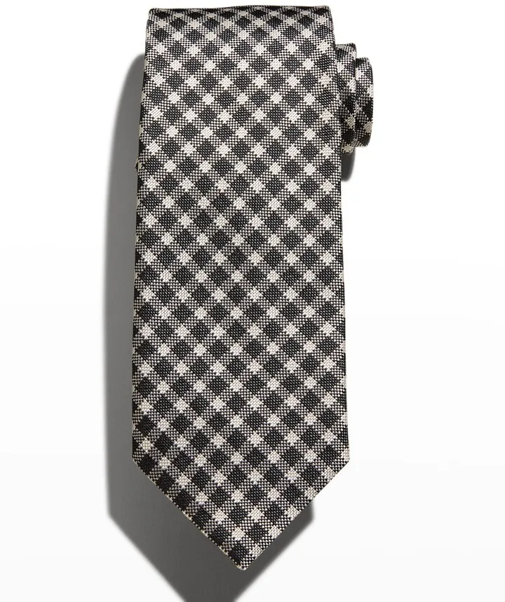 Men's Check Jacquard Classic Silk Tie