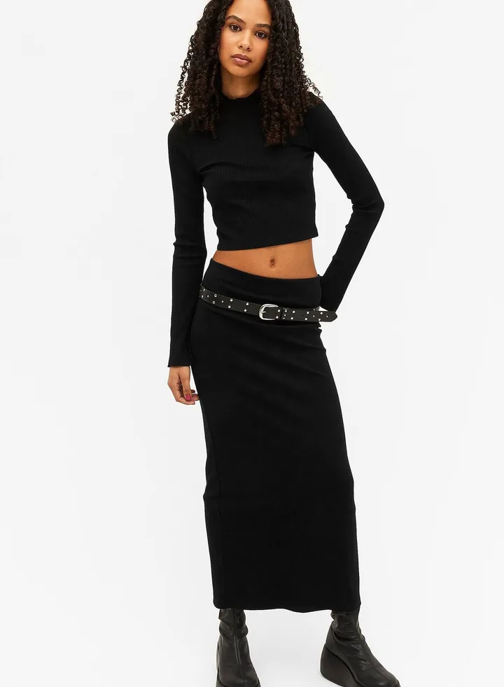 High Waist Knitted Skirt