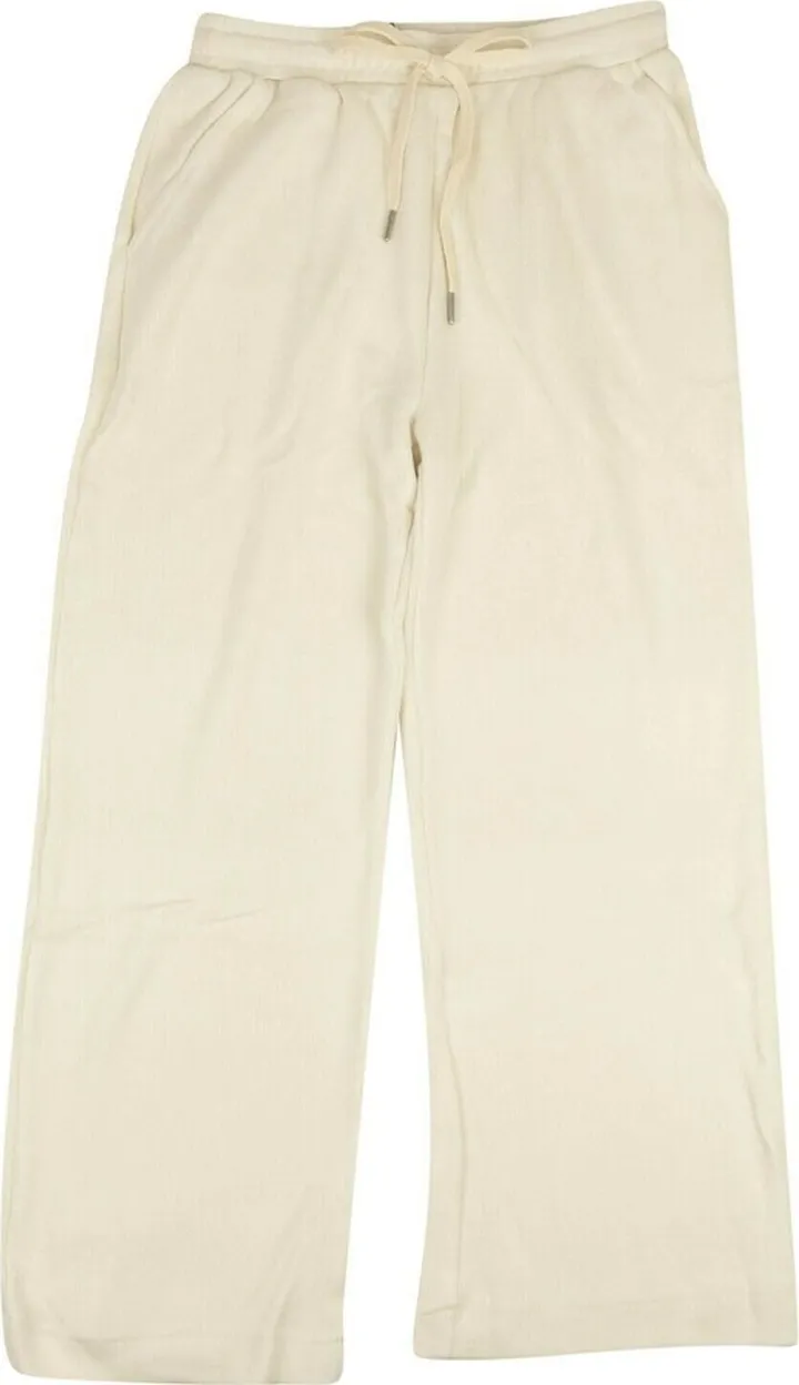 Basalt White Cotton Corduroy Cropped Sweatpants