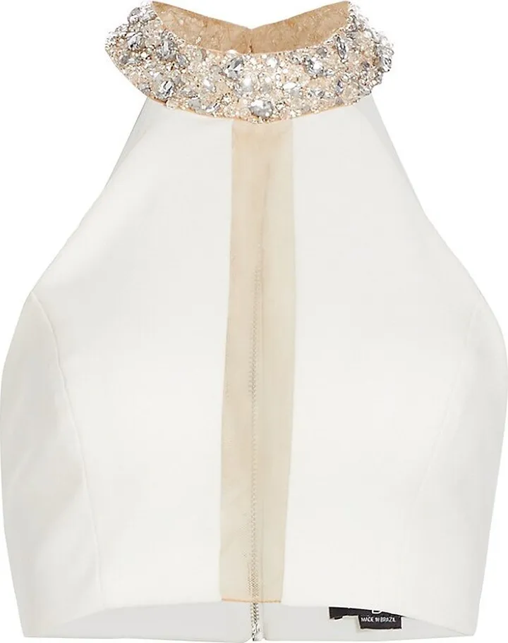Hand-Beaded Halterneck Top