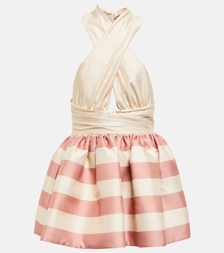 High Tide striped silk minidress