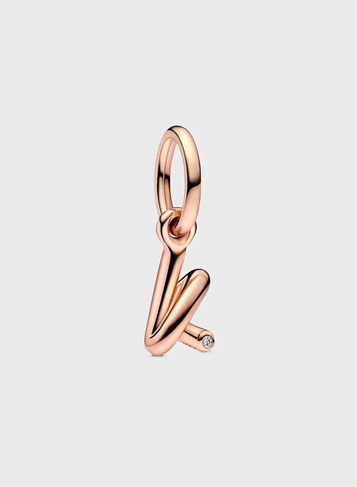 Letter K Script Alphabet Dangle Charm
