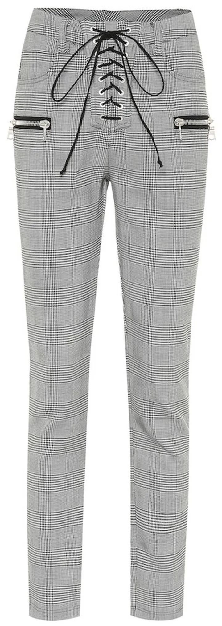 Checked wool-blend skinny pants