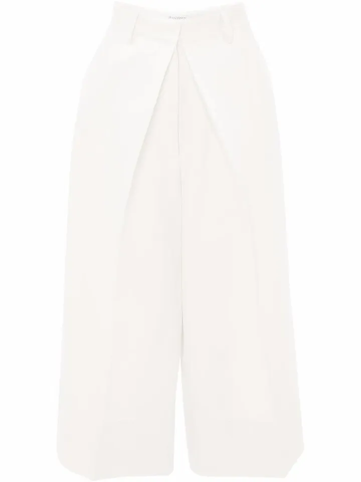 Wide-Leg Cropped Trousers
