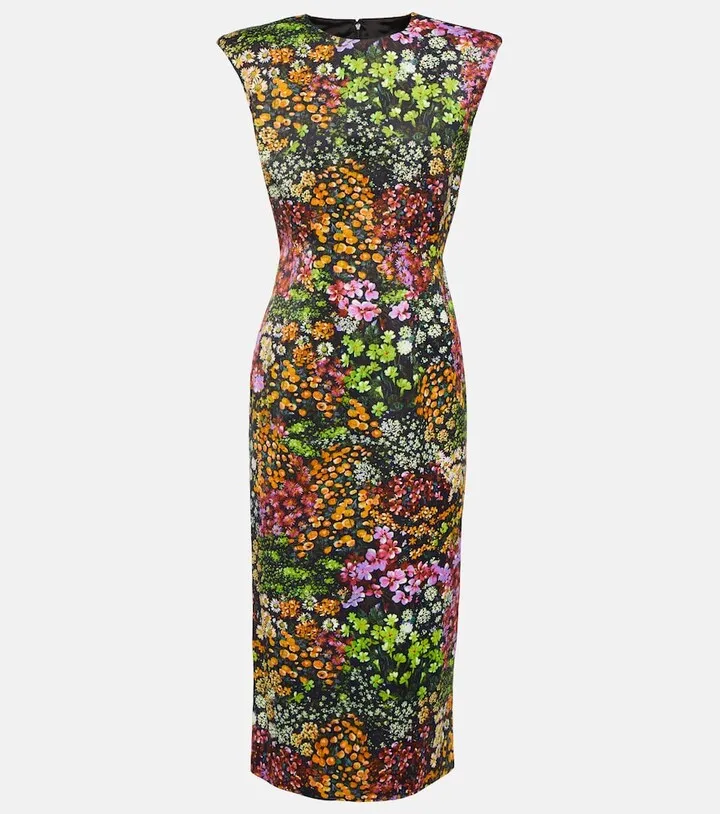 Floral-print midi dress