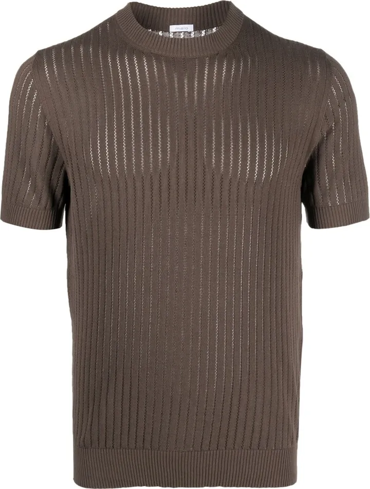 ribbed-knit cotton T-shirt