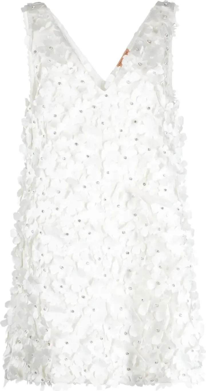 Elena floral-appliqué minidress