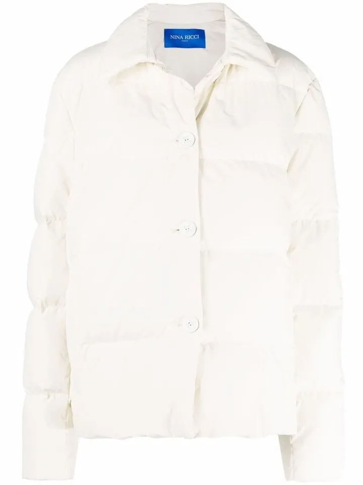 Button-Fastening Puffer Jacket