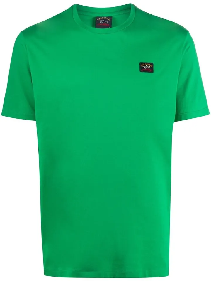 logo-patch crew neck T-shirt