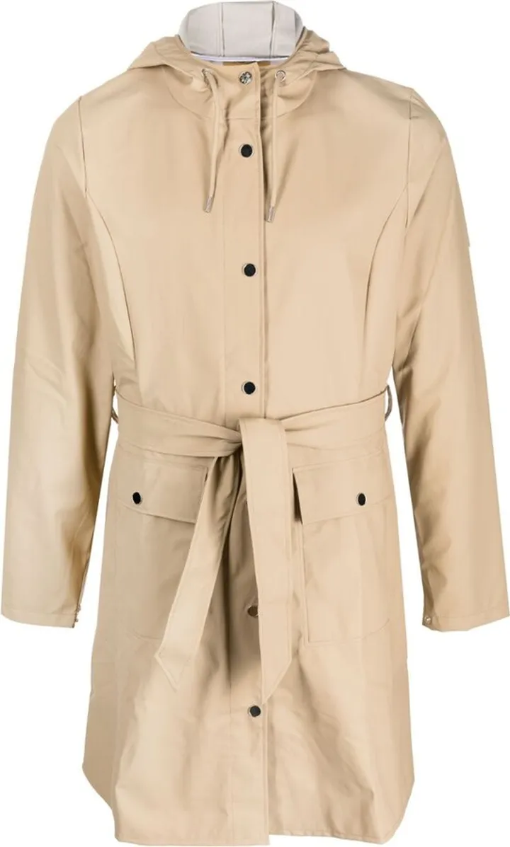 Belted Hooded Raincoat