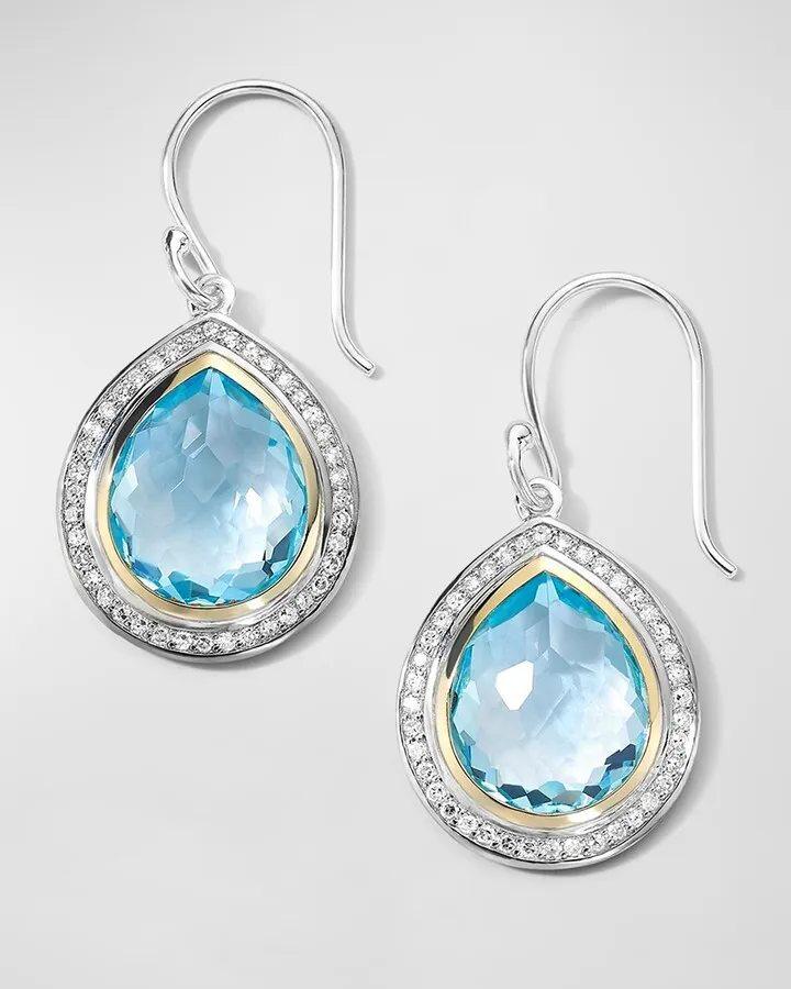Teardrop Earrings in Chimera with Diamonds