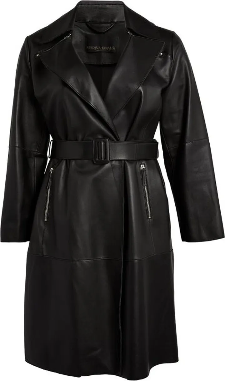 Marina Rinaldi Leather Essenza Trench Coat