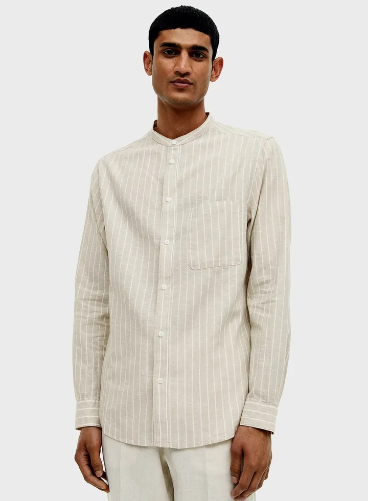 Grandad Collar Regular Fit Shirt