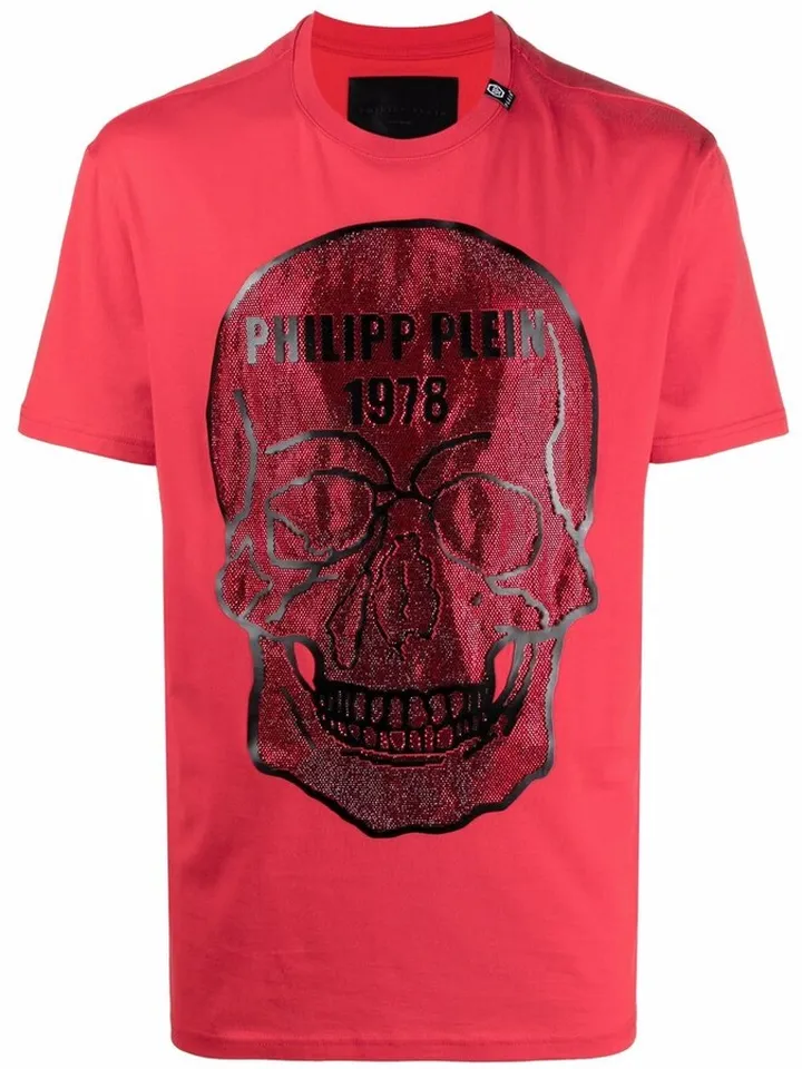 skull-studded cotton T-shirt