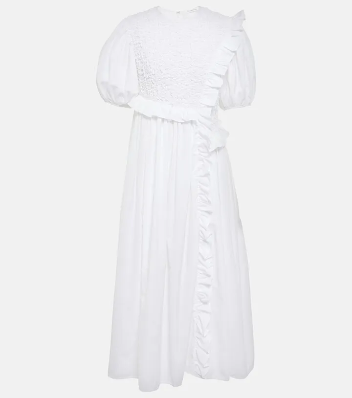 Chloe ruffled smocked midi dress